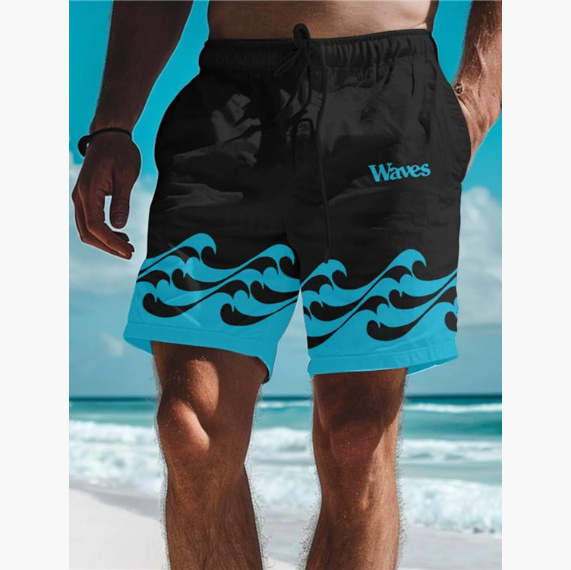 Men's 3D Digital Printing Beach Style Letter Design Shorts - Image 7