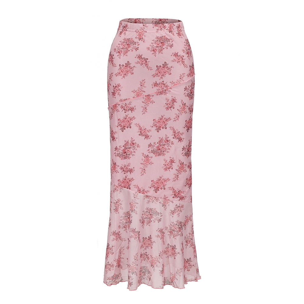 Printed Sexy Tight Double-layer Mermaid Maxi Dress - Image 6